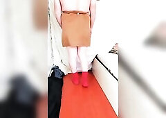 Pink Shirt Ebony Mini Petticoat White Legs Sissy Crossdresser Tranny Large Booty Cutie Homosexual Lady Male Lesbo