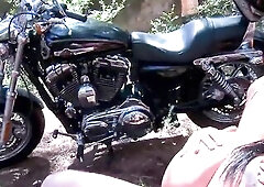 Banging with My Vehicle_scene 02 Marvelous Receives Large Knob Next to Her Motorcycle