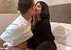 My gf's strict parents left her home alone and this babe wanted my company