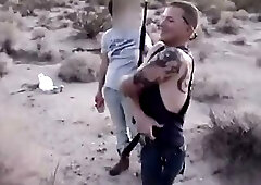 Guys Stripping Naked In The Desert w/ One Shooting A Gun
