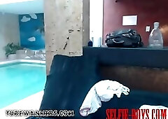 18yo twinks fucking bareback near the pool and anal cum