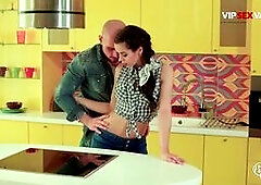 Brunette Babe Ferrera Gomez Fucks Her Big Dick Lover Pinup Style - VIP SEX VAULT