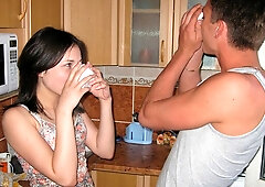 First time in her chocolate hole