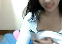 Indonesian Skinny bitch showing me her tits