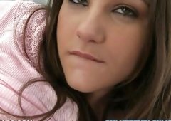 Sexy Brunette Babydoll Sucks A Stiff One Down