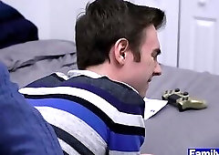 Old stepdad punishes stepson by spanking him hardcore