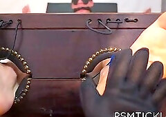 PSM Tickling - Restrained Toy: Hot Guy's Ticklish Feet and Pits Stretched for Your Amusement