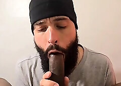 Sucking and Taking a Huge Uncut Cock Deep