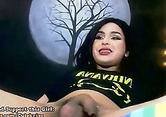 Trans Babe Jerking Her Dick And Cumming