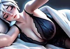 Cuddling With StepMom Ends Up With Cum On Her Large Bazookas - [Close up / POV / AI]