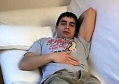Super-Sexy fag boy introduces soles and tugs hard-on solo