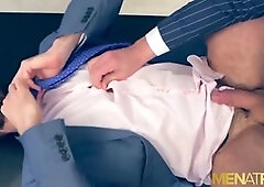 Suit rimming, businessmen suit sex, big dick suit