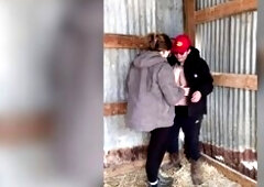 Hawt Lesbo Farmers Kiss And Touch Every Other In The Barn