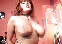 Rebecca Love cage-dances, then dives onto hard wood and gets as wicked as this babe wishes to be.