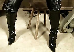 Cigar smoking tranny with big tits likes to cock tease