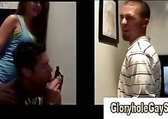 Gay bj for straighty at gloryhole