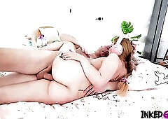 Inked Gurlz - A Breasty Golden-haired Full of Tattoos is Screwed Hard