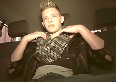 Youngster Alex Silvers Wanks His Fat Rock Hard Prick In The Backseat