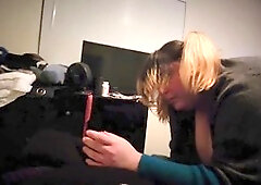 Gothic trans chick dominates her wife and makes her gag on cock