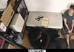 YoungPerps - Strung Up Ebony Security Guard Boinks A Ultra-Cute Gay-For-Pay Teenage
