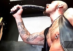 Solo biatch giving her all in dildo training