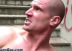 Teen straighty facialized after public anal