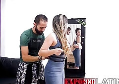 Preparing for bachelorette party, this babe even screws the dressmaker!