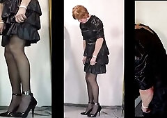 I strip and suit in different ebony dresses, lace, velvet, RaRa, I love it!