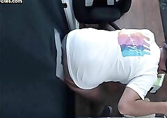 Gloryhole amateur DILF bareback drilled by sucked partner