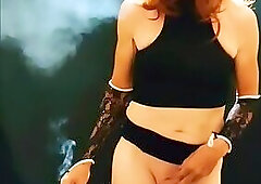 Bouncing on a thick dildo