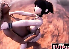 Hawt Large Tittied Futanari Honeys Sucking And Screwing