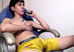 Horny Twink Jerks-off in Yellow Underwear