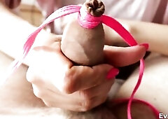 SERVITUDE FASTENED PENIS AND BALLS - FEMDOM EDGING TUGJOB