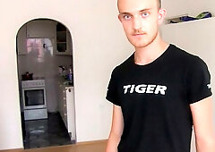 Hairy booty dude happily takes a hard cock