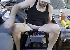 Butt slut ryan743 bounces on big dildo