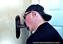 A Chocolate Visits The Gloryhole and Cums