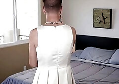 Asian MILF shemale stepmom punish fucks faggott stepson