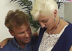 Hot Granny Blows and Fucks with Dildos