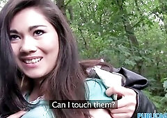 PublicAgent Oriental beauty drilled by a stranger outdoors