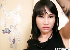 Oriental Ladyboy In Hose