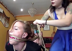 Ball Gagged And Hogtied By Another Girl