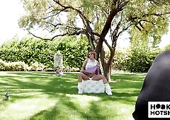 BTS - Small Jesse Pony Gets Her Bazookas Out During A Photoshoot!