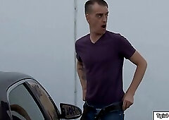 Trans Morena Black gets bj in gloryhole