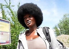 Czech Streets 152: Quickie with Cute Busty Black Girl