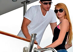 An awesome outdoor sex on the boat with a hot Mikayla Mico