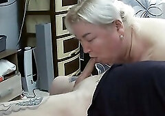 girlfriend milks my balls by sucking and swallowing cum