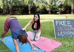 after fitness fuck Busty girlfriend in the yard