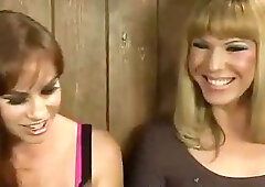 Busty babe pussy rubbed and mouth fucked by tranny