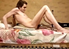 Big dildo gay, rough fucked, the machine