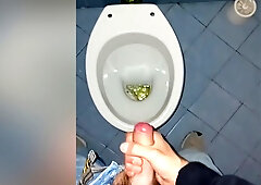 A Young Guy Went Into A Dirty Public Toilet To Pee And Jerk Off